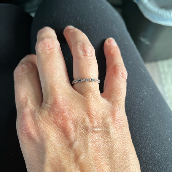 Gabriel and Co alternating pink and blue sapphire ring (special ordered) - Picture 2 of 2